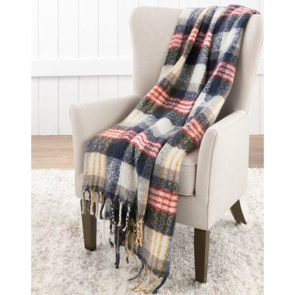 vellux throw blanket Plaid Christmas Holiday Cozy Soft 52x60